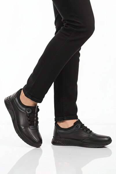 Aspor Black Genuine Leather Men's Casual Shoes