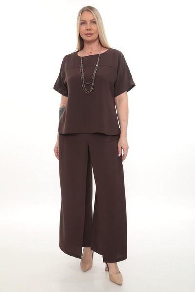 etselements Σετ δύο τεμαχίων με κοντά μανίκια και φαρδιά παντελόνια ETS1038