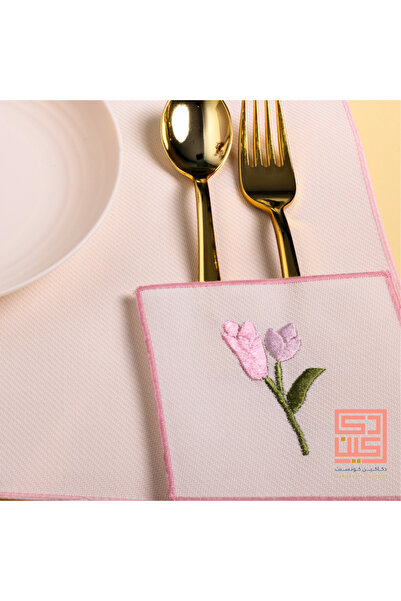 Dakakeen Concept Luxury Pink Flower Cup Coasters – 12-Piece Washable Elegant ...