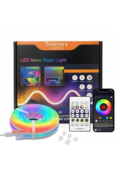 ACCEPT شريط إضاءة نيون مرن بتقنية LED IC-RGB بطول 5 متر