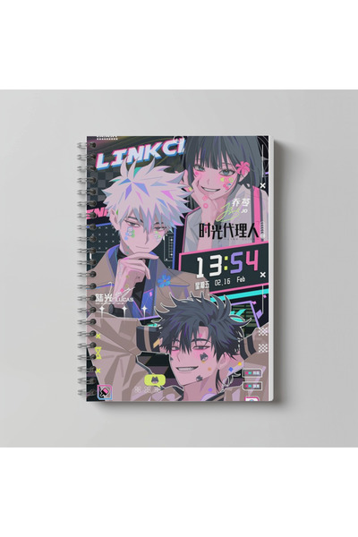 nihonwosekai Caiet Anime Link Click, format A4, 60 de coli, fără linii, cu ca...