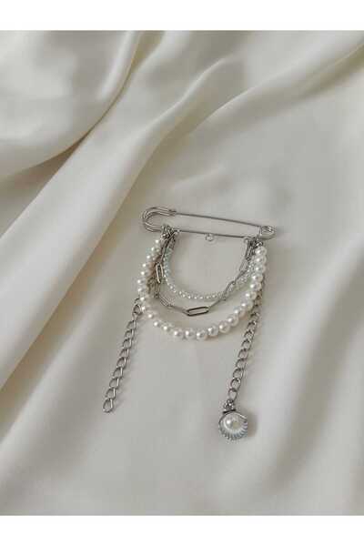 fabjewelleryy incili broş - iskoç iğnesi