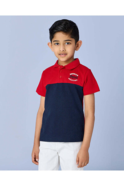 REDTAG Boys Red Basic Polo T-Shirts
