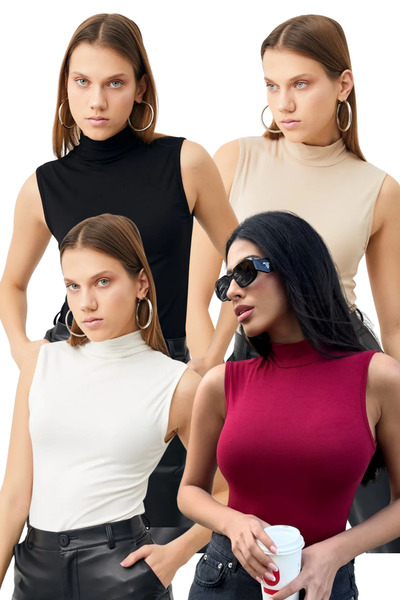 Bipantolon ΓΥΝΑΙΚΕΙΑ ΜΑΥΡΟ ΛΕΥΚΟ ΚΡΕΜ ΜΠΟΡΝΤΟ 4ΤΕΜΑΧΙΑΣΤΟ ΑΜΑΝΙΚΟ ΜΠΛΟΥΖΑΚΙ