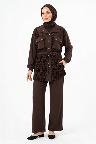 Nuss طقم جاكيت وبنطلون 1097 بني