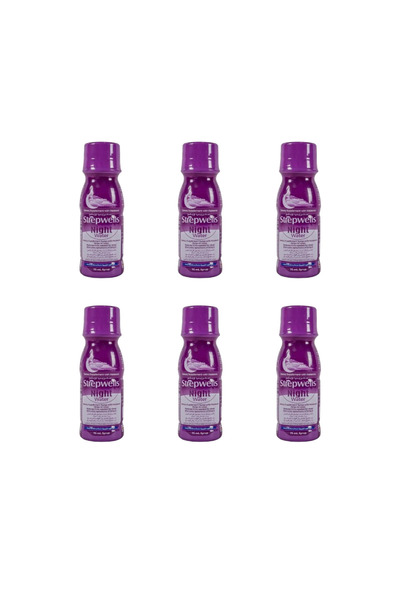 STREPWELLS ستريب ويلز نايت ووتر شوت للمساعدة على النوم * 6 عبوات * 75 مل