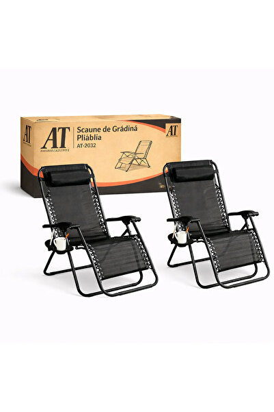 AT Performance Σετ 2 Φορητών Πτυσσόμενων Ξαπλωστρών AT PERFORMANCE ®   Μηδενι...