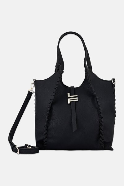 London Fog Women Brand Logo Totes Bag, Black