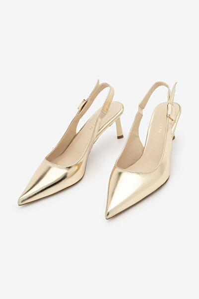 Marjin Women's Stiletto Pointed Toe Open Back Buckle Elastic Short Classic He...