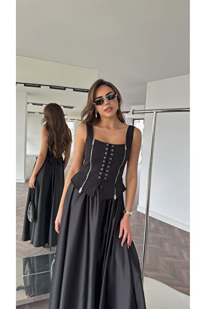 Bak'ap Φόρεμα με λεπτομέρεια κορσέ και χοντρές τιράντες, σε σχέδιο Premium De...