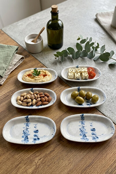 Keramika Blue Magic Hitit Kayık Breakfast Presentation Plate 16 cm 6 Pieces -...