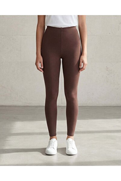 REDTAG Women Brown Plain Leggings