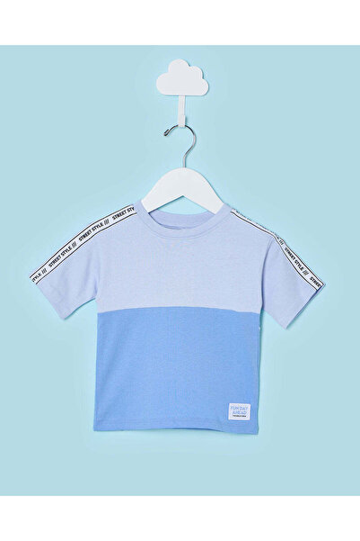 REDTAG Infant Boys Blue Embellished T-Shirt