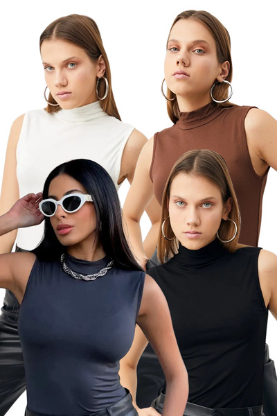 Bipantolon ΓΥΝΑΙΚΕΙΑ ΜΑΥΡΟΛΕΥΚΗ ΜΠΛΟΥΖΑ ΧΩΡΙΣ ΜΑΝΙΚΙΑ ΣΕ ΑΝΘΡΑΚΙΤΙΚΟ ΚΑΦΕ 4 Τ...