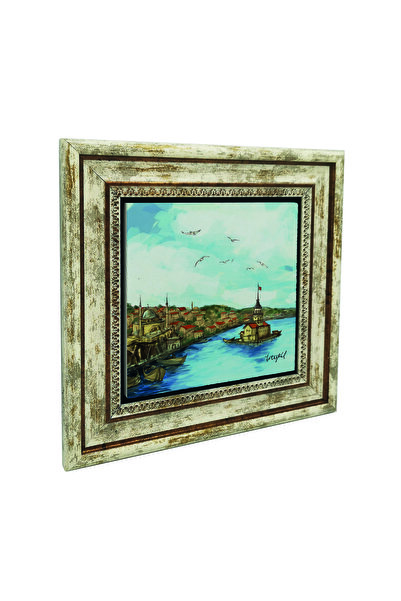 Sadrazam Πίνακας με εκτύπωση Πύργου των Κοριτσιών από Φυσική Πέτρα 25Χ25ΚΡΤ-19