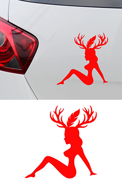 MIGNATIS Deer Woman Sticker - Car Motor Sticker - Helmet Sticker 15X15Cm