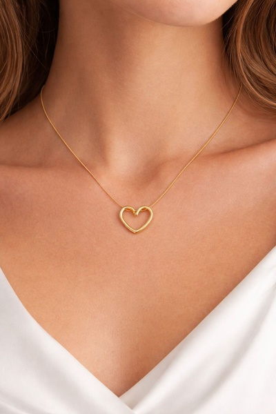 3a2e Heart Model 316L Steel Necklace