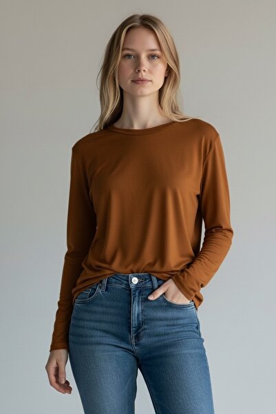 Geco Γυναικείο Basic Μακρυμάνικο Άνετο Κομμένο Ίσιο Κορμάκι - Badi