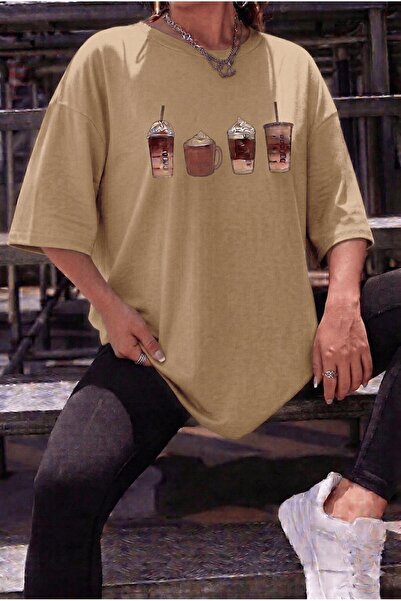 Oksit Μπλουζάκι Unisex Oversize με στάμπα Coffee Lover - Διαθέσιμο σε μεγάλα ...