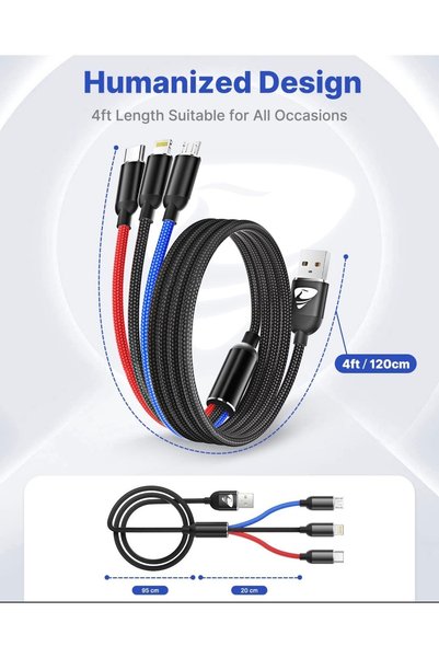 XKIN - XK-CA22 Combo Cable Usb A to Lightning Micro Type - 3 in 1