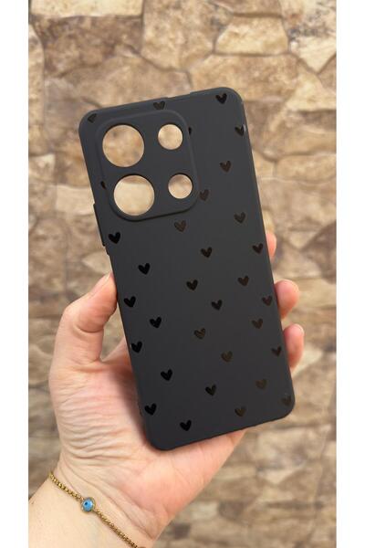 Vip Case Redmi 15C Uyumlu Mini Siyah Kalp Desenli Silikon Darbe Emici Klasik ...