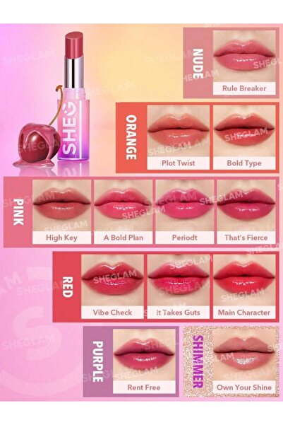 SHEGLAM احمر شفاه لامع ميرور كيس من شيقلام - HIGH KEY