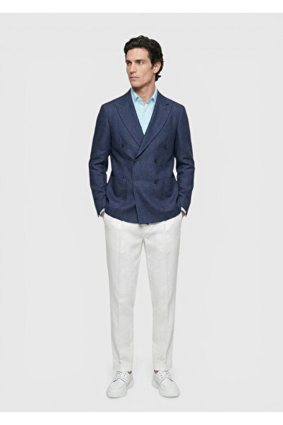 Ramsey Light Navy Blue Zeroweight Slim Fit 100% Linen Jacket