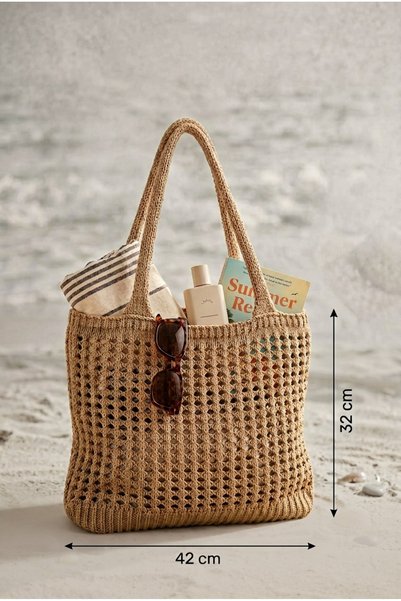Baguar Women's Camel Color Straw Large Size Beach & Daily Use Bag