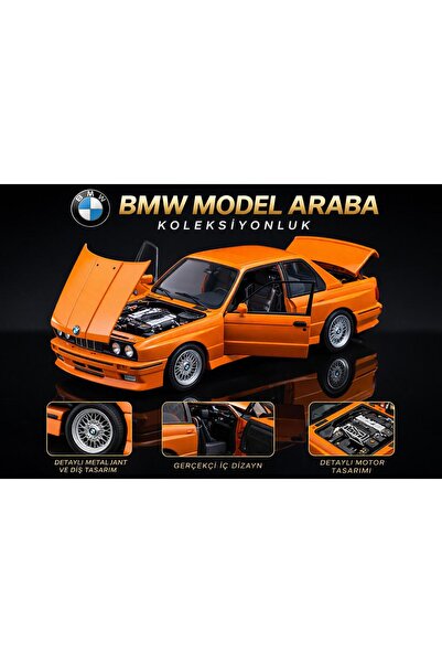 scntoys 1988 BMW 3 SERIES M3 Turuncu (E30) BMW M3 WARSTEINER DİECAST ARABA BM...