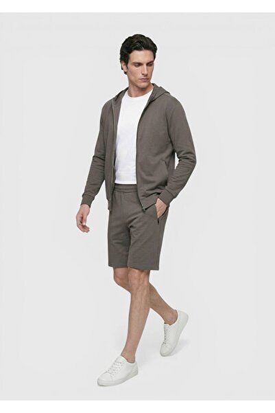 Ramsey Plum Plain Knitted Regular Fit Casual Bermuda Shorts