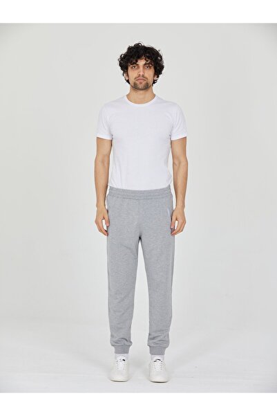 Shooter Sportswear Gray Men's Sweatpants with Zipper Pockets, Slim Fit, Ribbe...