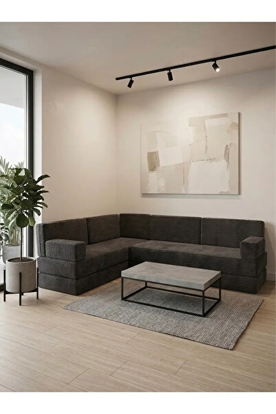 BAKIRÖZÜ HOME Premium Kadife Kumaş, Konforlu Yer Kanepesi ,Modüler Şark Köşes...