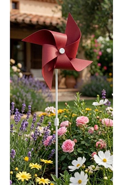 Flipped Dekoratif Rüzgar Gülü 4 Kanallı Kırmızı Renk 30 cm