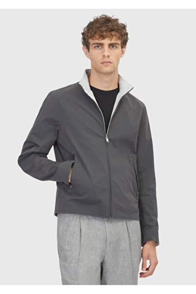 Ramsey Anthracite Regular Fit Stand Collar Casual Technical Reversible Coat