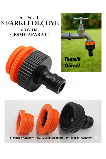KAYRA LEATHER CRAFT 3 Farklı Ölçülü Bahçe Hortum Bağlantı Adaptörü 1/2" - 3/4...