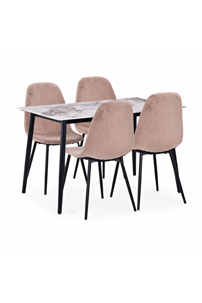 AT Performance Σετ Τραπεζαρίας / Σαλονιού με 4 Καρέκλες, με επιφάνεια από Γκρ...