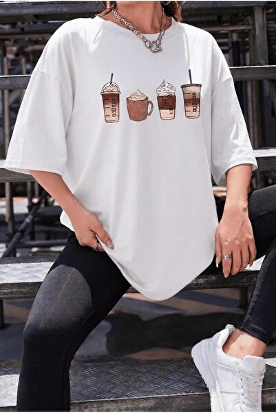 Oksit Μπλουζάκι Unisex Oversize με στάμπα Coffee Lover - Διαθέσιμο σε μεγάλα ...