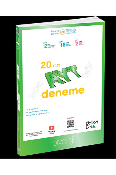 Üç Dört Beş Yayıncılık ÜçDörtBeş Yayınları AYT Biyoloji 20’li Deneme Yeni