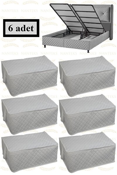 handanca 6 Adet Kapitone Desenli Baza Altı Saklama Hurcu 60x40x22