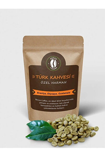 RESSO COFFEE Türk Kahvesi %100 Arabica Yeşil & Çiğ Kahve Çekirdeği 500 Gr.