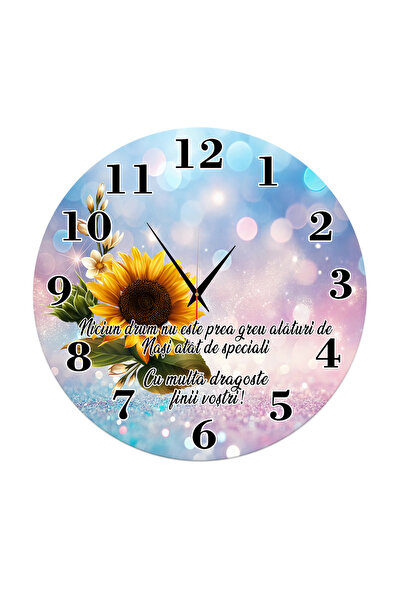 OEM Ceas de perete decorativ, 35 cm Cadou pentru Nași, mesaj "Nași speciali"