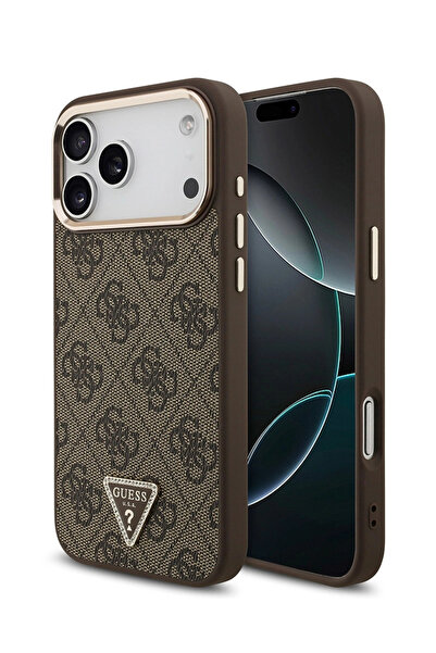 Guess iPhone 17 Pro Max Orjinal Lisanslı M-safe Kadın Kahverengi Telefon Kılı...