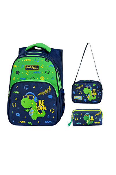 Royal Glow Ανδρική τσάντα δημοτικού σχολείου Waddell Green Navy Blue Dinosaur...