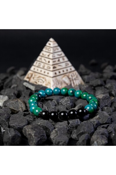 Ezera Ανδρικό βραχιόλι Samar από ημιπολύτιμες πέτρες, Πέτρα Φοίνικα και Οψιδι...