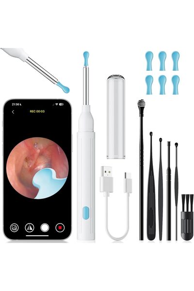 RelaxU Otoscop fara fir cu camera HD Relaxu, Conectare WiFi, App Control, 6 L...