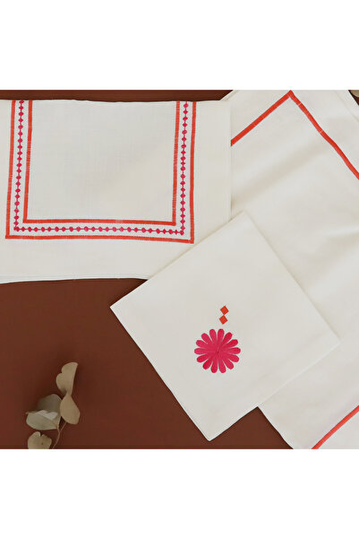 Dakakeen Concept Floral Linen Tablecloth & Napkin Set – 12-Piece Colorful Art...