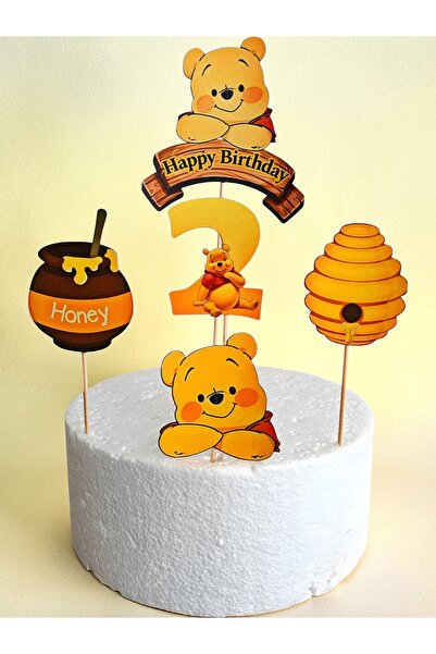 telaşe memuru Winnie The Pooh Pasta Süsü ve Doğum Günü Konsepti 2 Yaş Parti M...