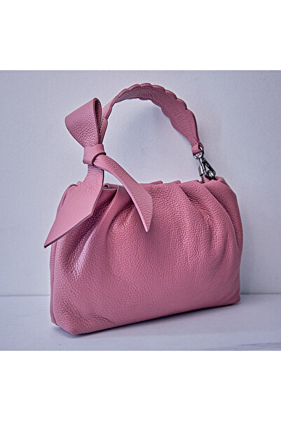 velve Women's bag, UrbanElegance, made of genuine leather with decorative bow...