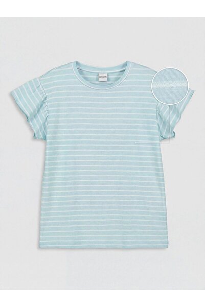 LC Waikiki Κοριτσίστικο μπλουζάκι LCW Kids Crew Neck ριγέ