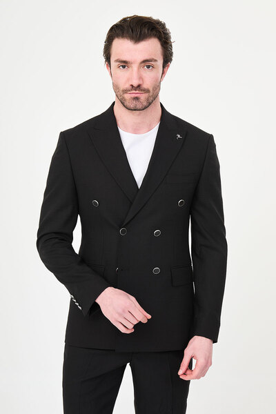 Mcr Ανδρικό μπουφάν σε ίσια στενή γραμμή με φαρδύ γιακά και μεταλλικά κουμπιά...